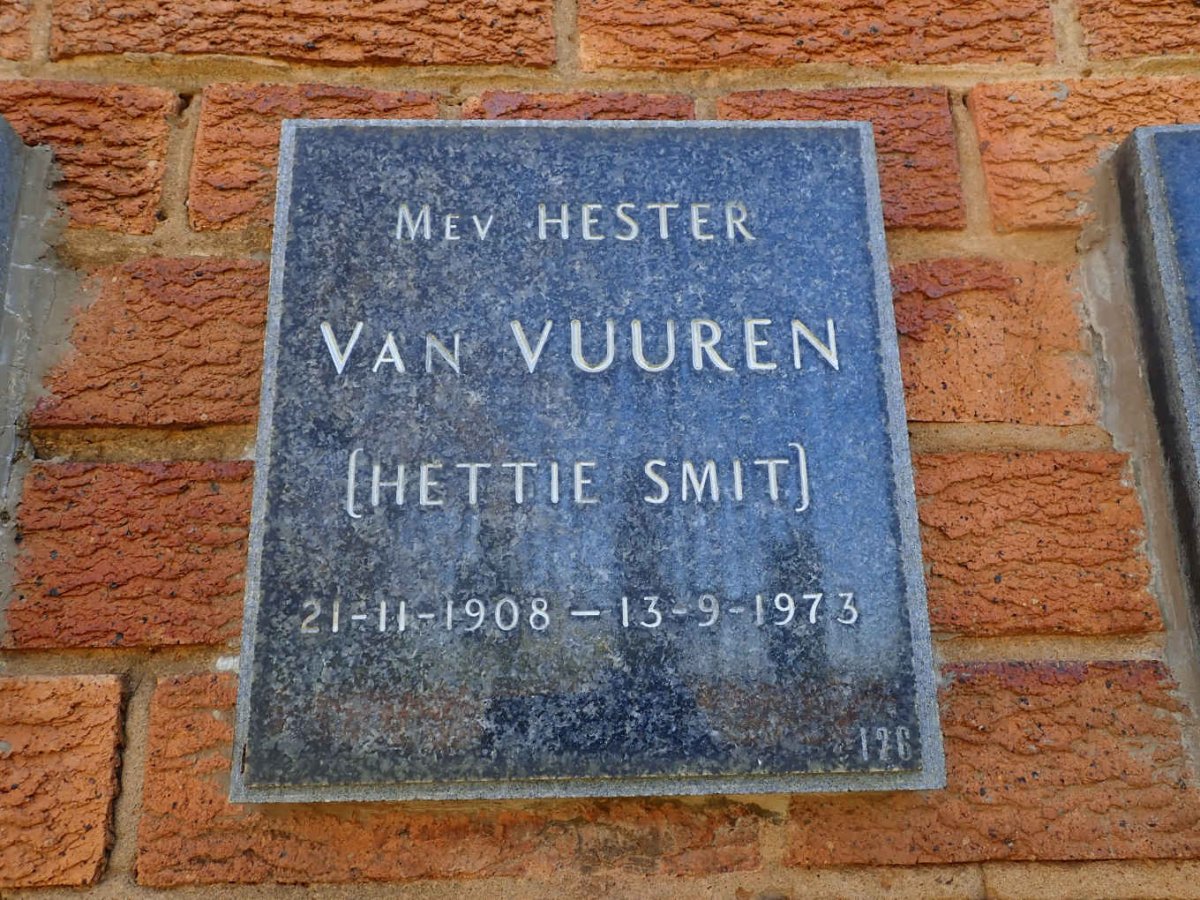 VUUREN Hester, van nee SMIT 1908-1973