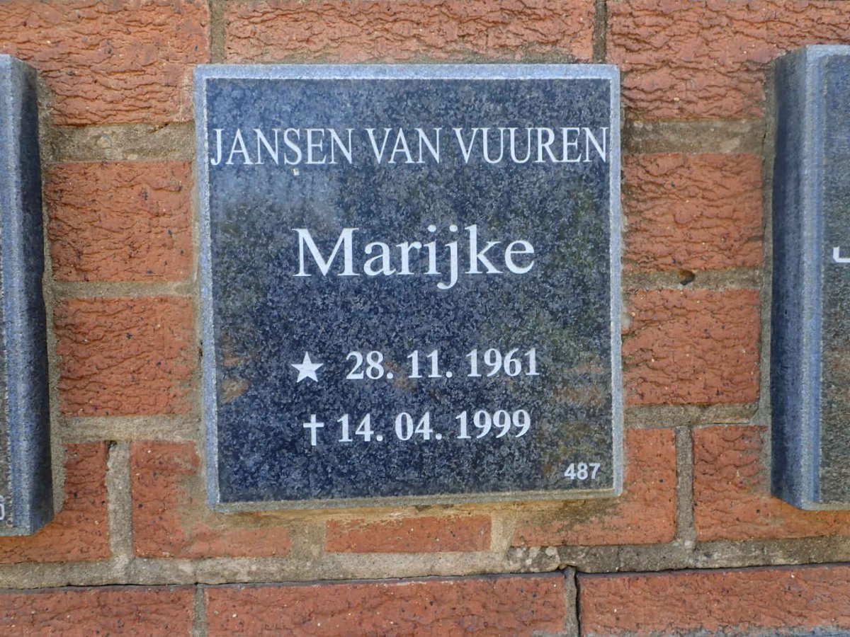 VUUREN Marijke, Jansen van 1961-1999