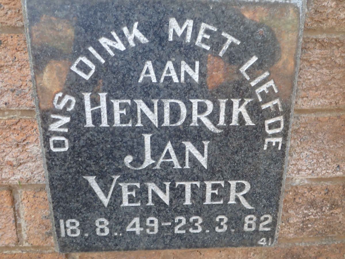 VENTER Hendrik Jan 1949-1982