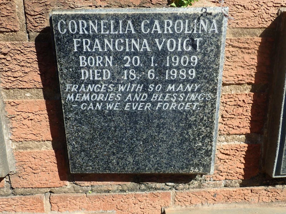 VOIGT Cornelia Carolina Francina 1909-1989