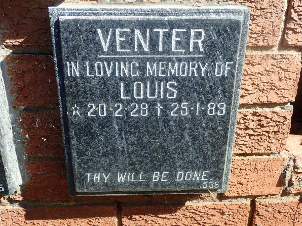 VENTER Louis 1928-1989