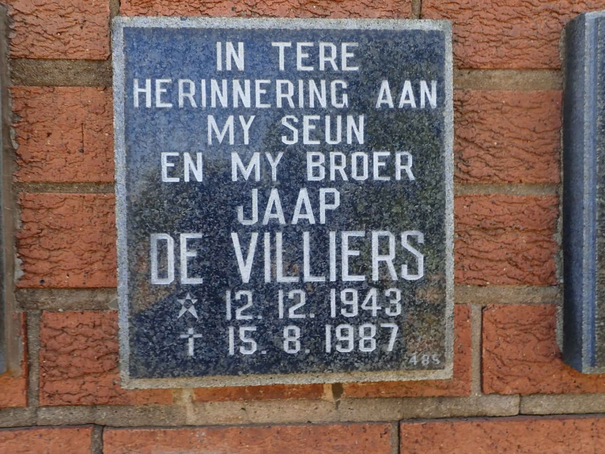 VILLIERS Jaap, de 1943-1987
