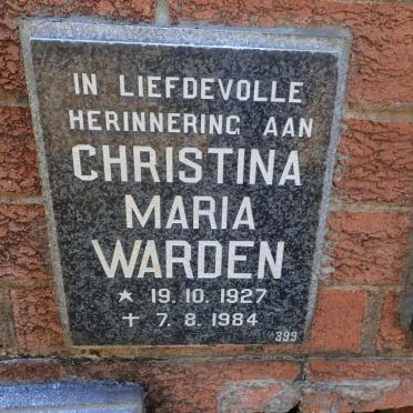 WARDEN Christina Maria 1927-1984