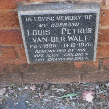 WALT Louis Petrus, van der 1895-1970