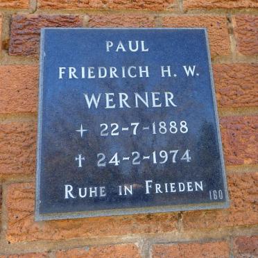 WERNER Friedrich H.W. 1888-1974