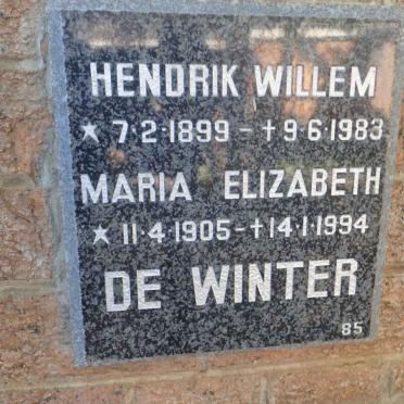 WINTER Hendrik Willem, de 1899-1983 &amp; Maria Elizabeth 1905-1994
