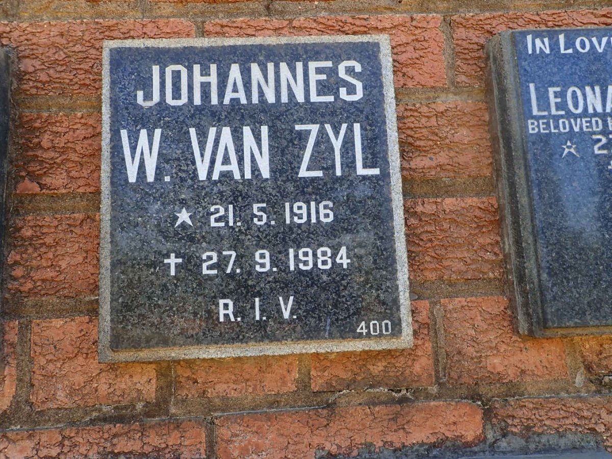 ZYL Johannes W., van 1916-1984
