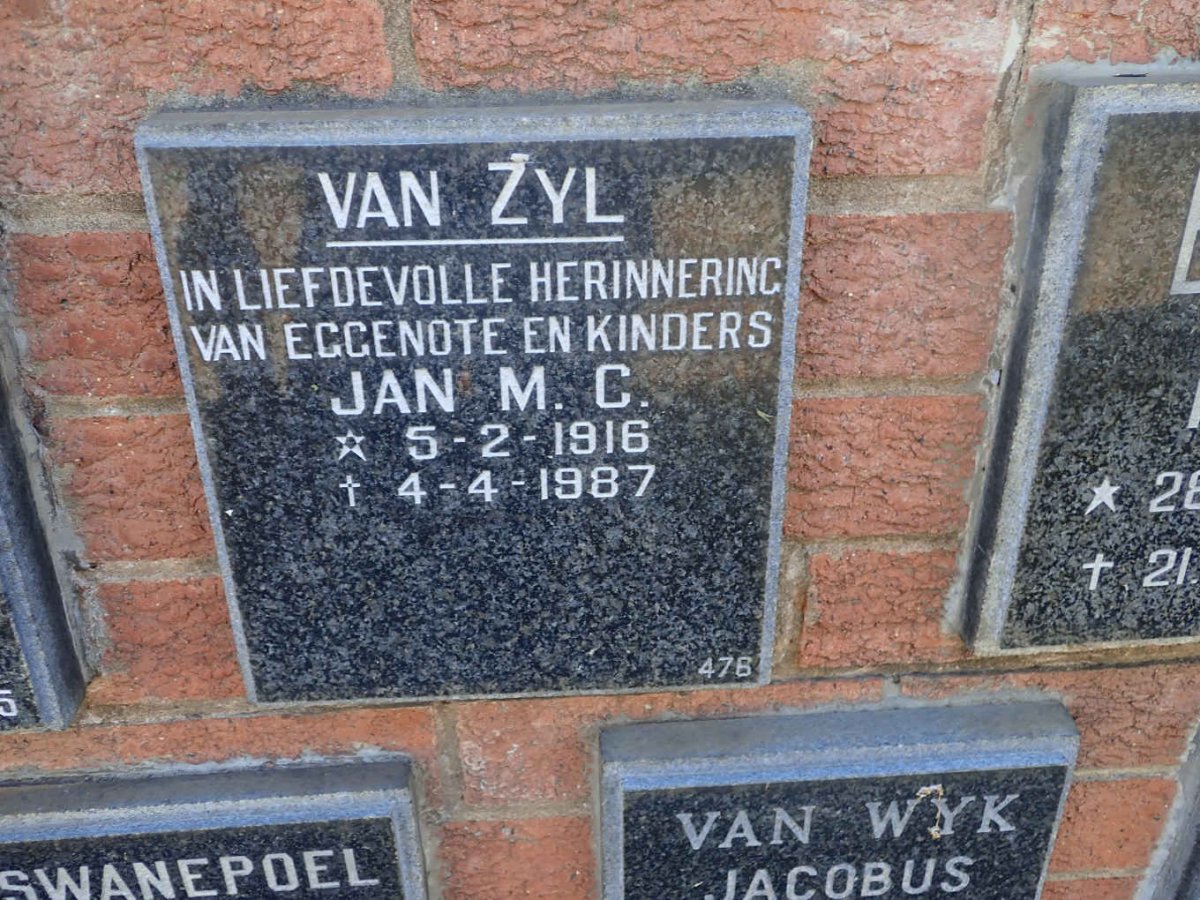 ZYL Jan M.C. van 1916-1987
