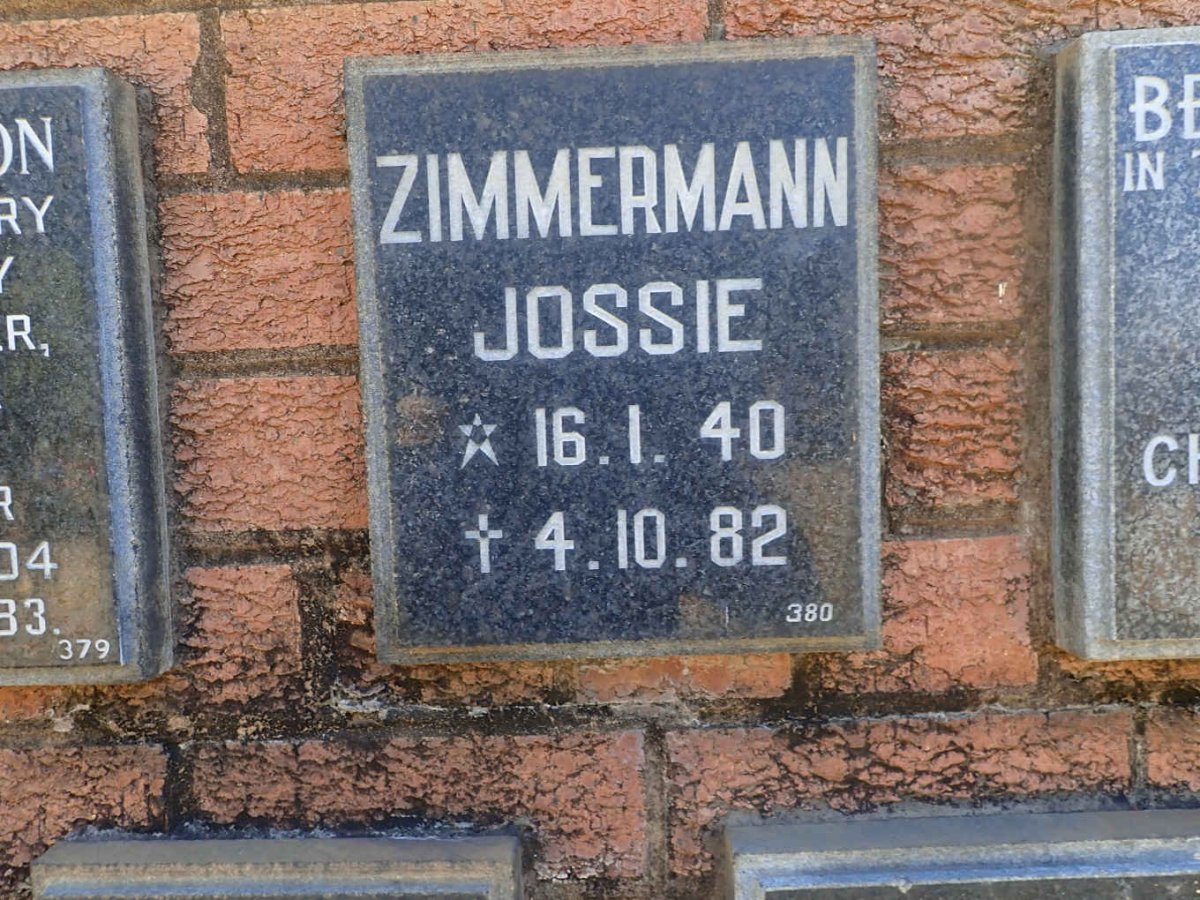 ZIMMERMAN Jossie 1940-1982