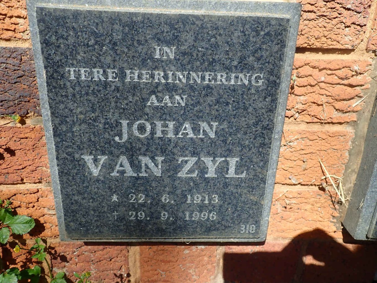 ZYL Johan, van 1913-1996