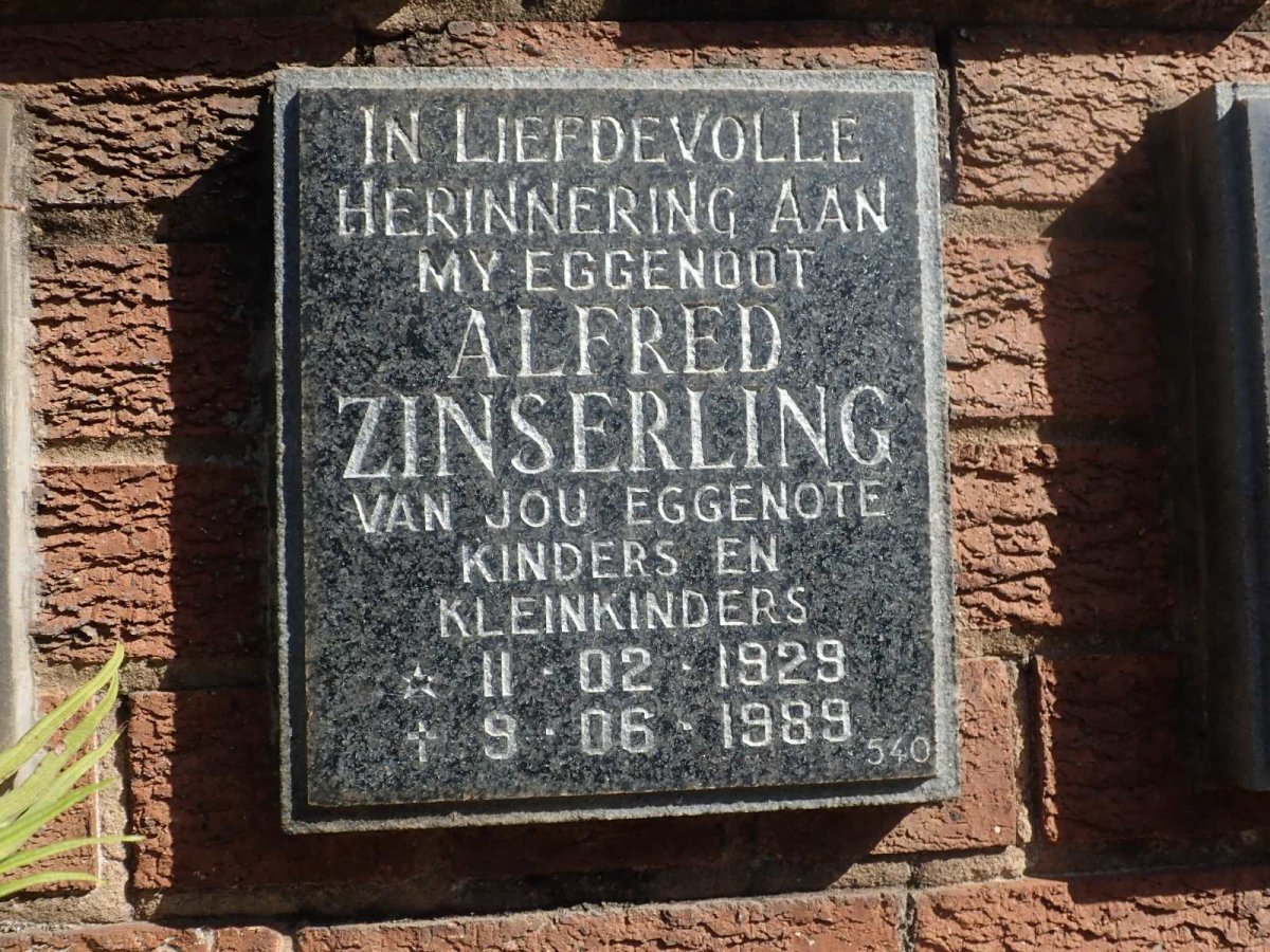 ZINSERLING Alfred 1929-1989