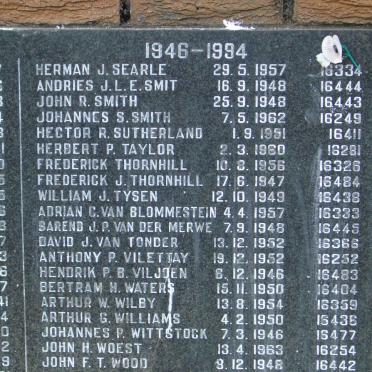 3. South African Legion Remembrance Wall / Suid Afrikaanse Legioen muur van herinnering 1946-1994