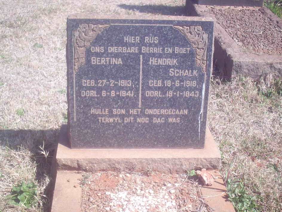 ? Hendrik Schalk 1918-1943 &amp; Bertina 1913-1941