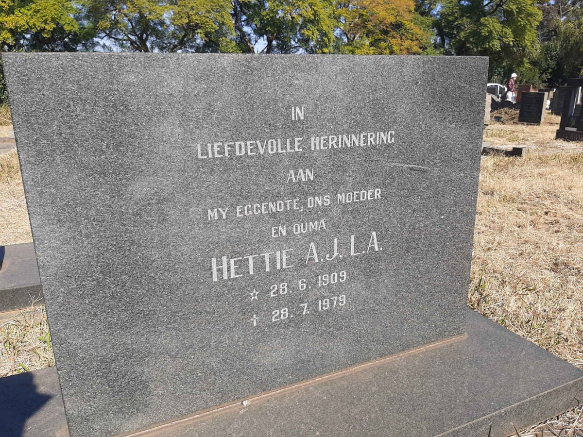 ? Hettie A.J.L.A. 1909-1979