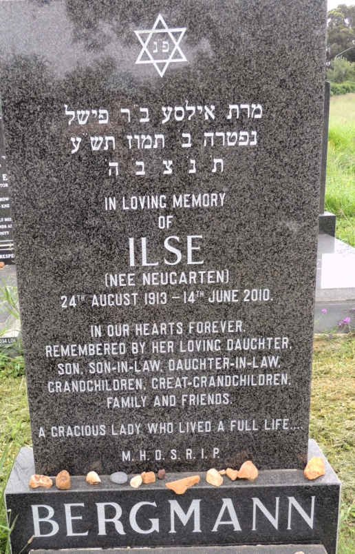 BERGMANN Ilse nee NEUGARTEN 1913-2010