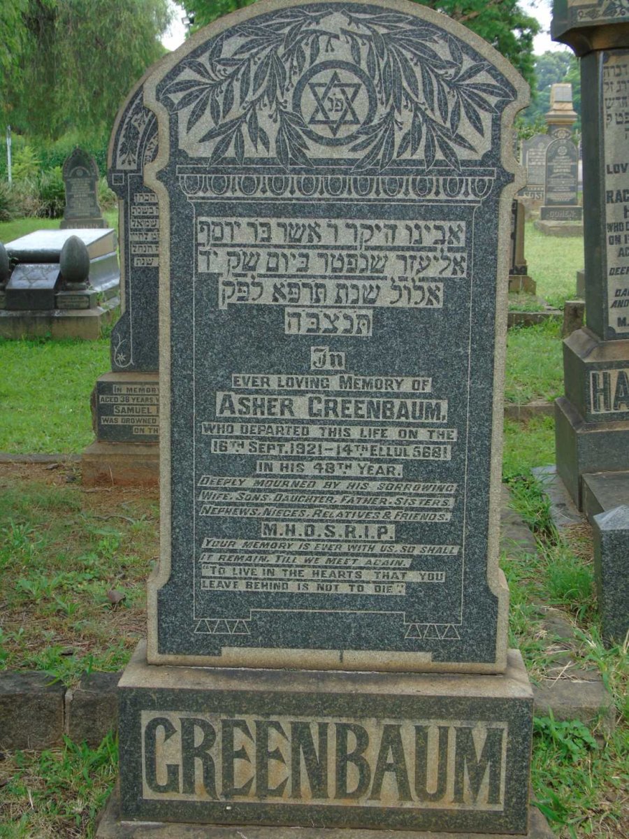 GREENBAUM Asher -1921