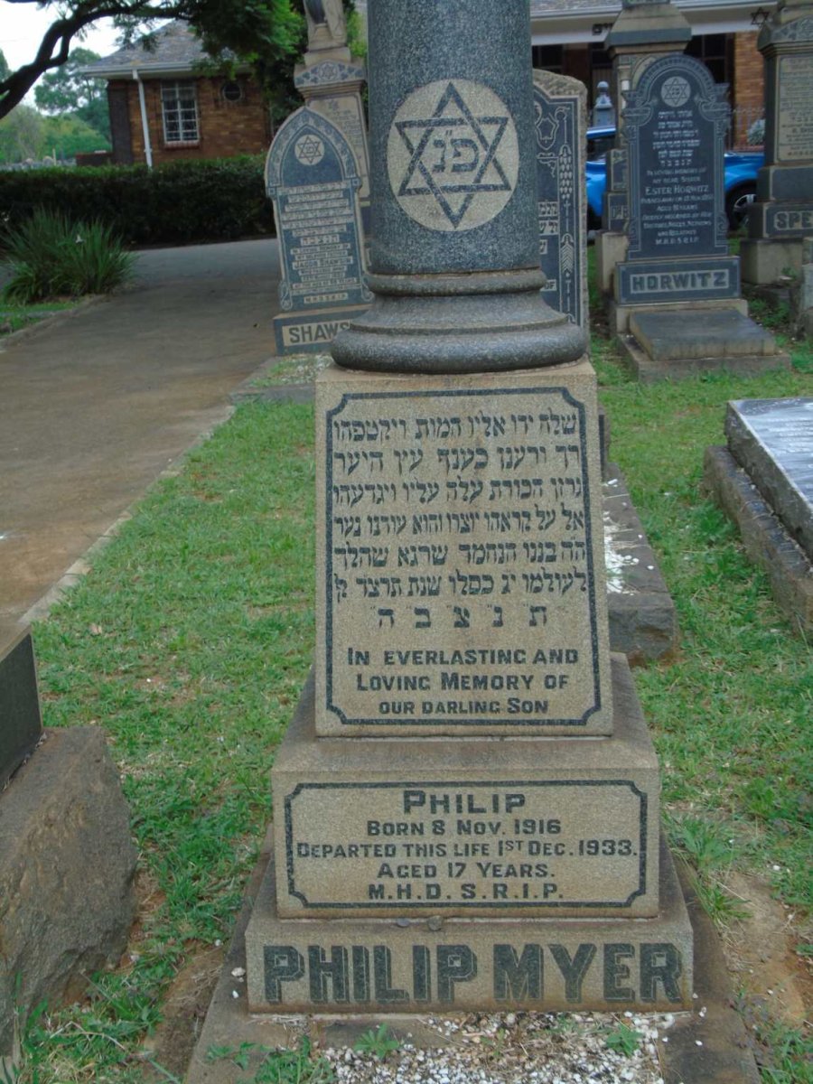 MYER Philip 1916-1933