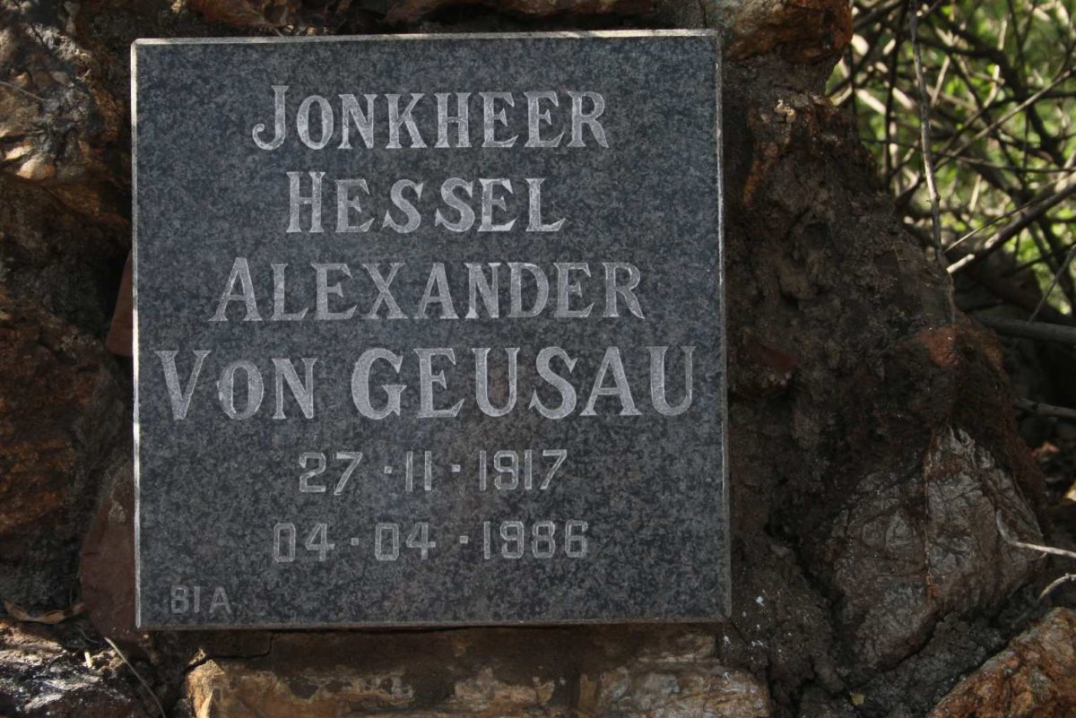 GEUSAU Hessel Alexander, von 1917-1986