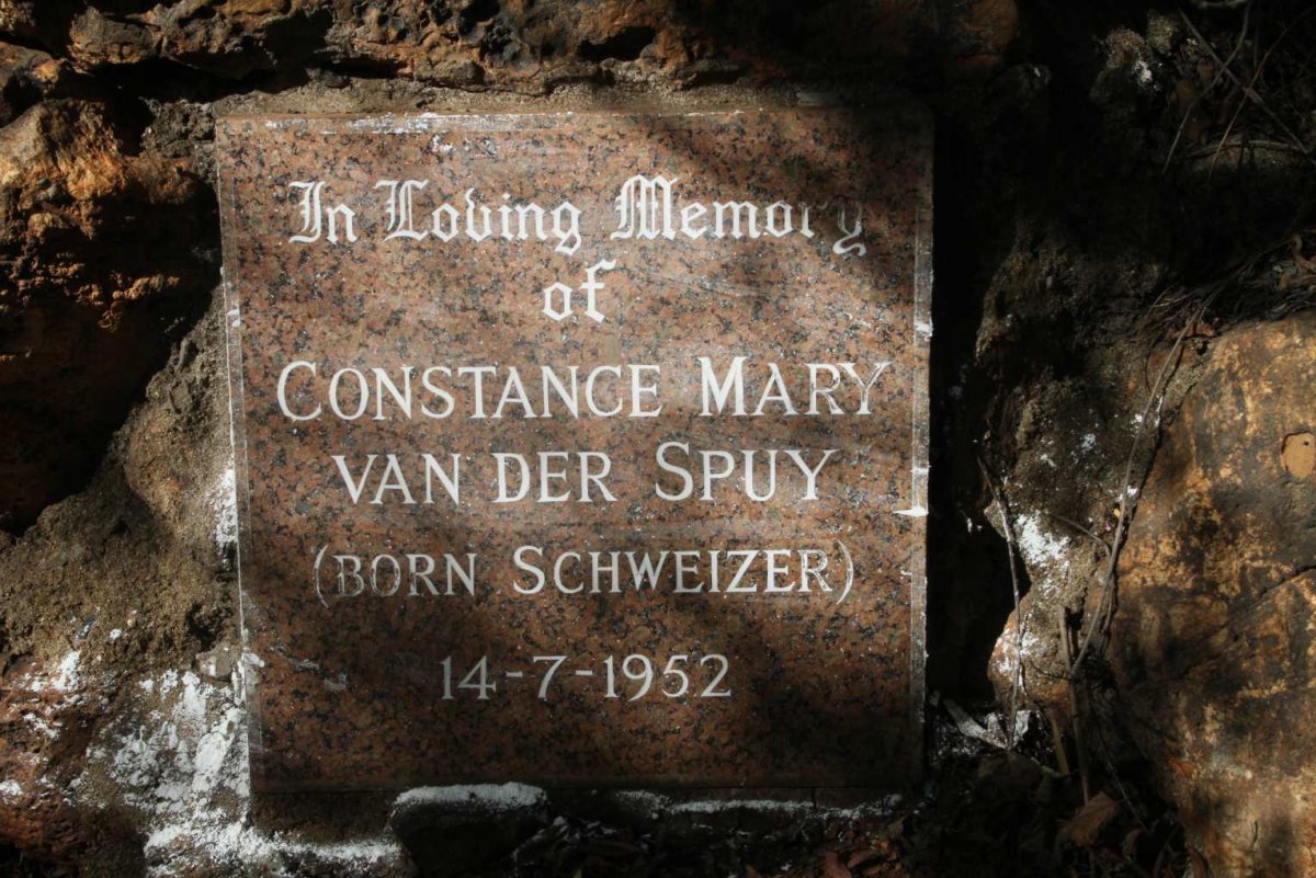 SPUY Constance Mary, van der nee SCHWEIZER -1952