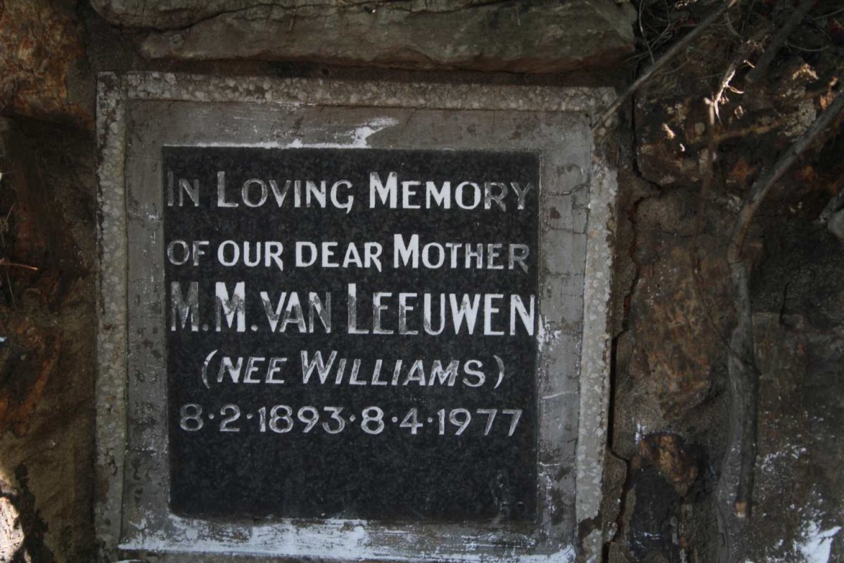 LEEUWEN M.M., van nee WILLIAMS 1893-1977