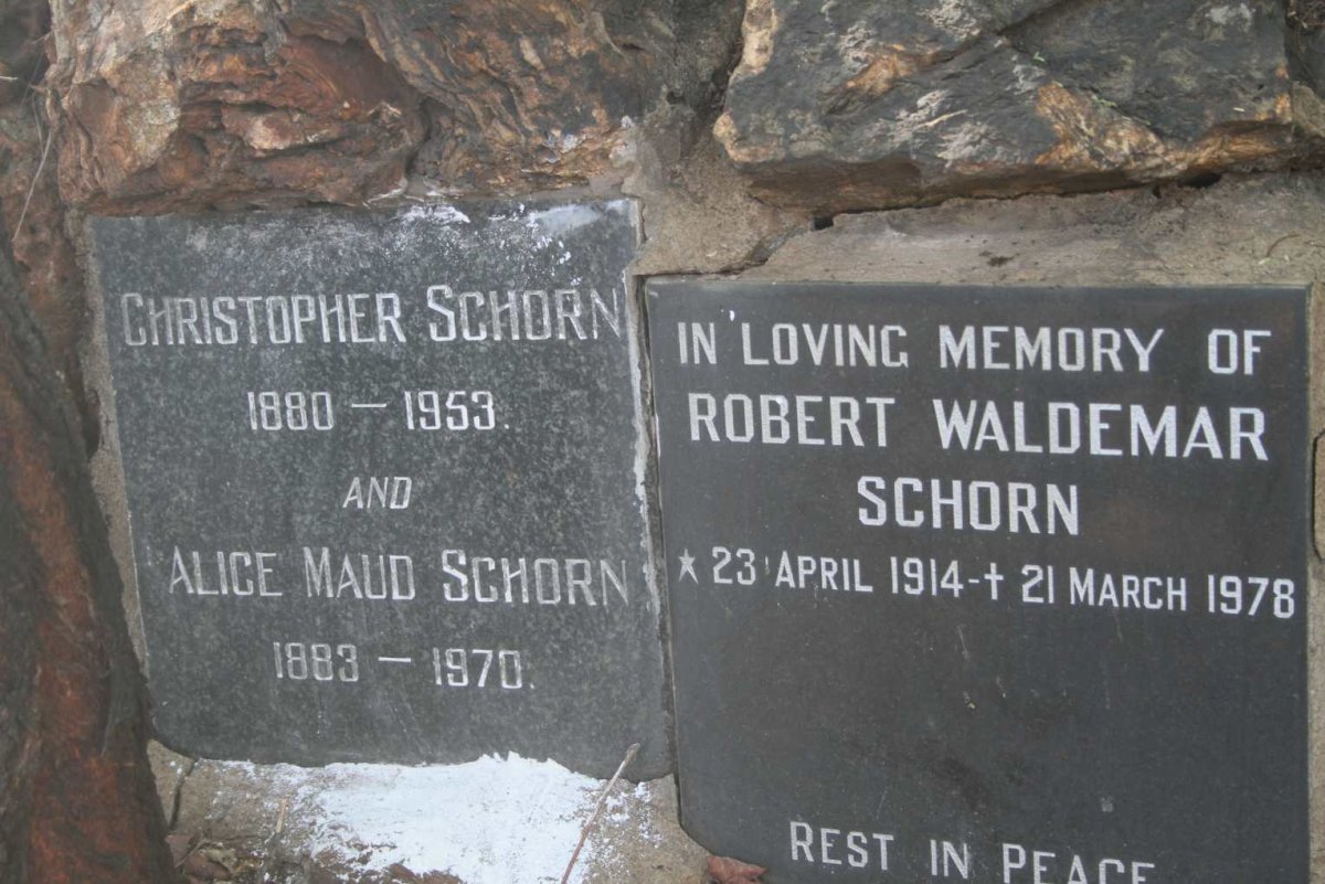SCHORN Christopher 1880-1953 & Alice Maud 1883-1970 :: SCHORN Robert Waldemar 1914-1978