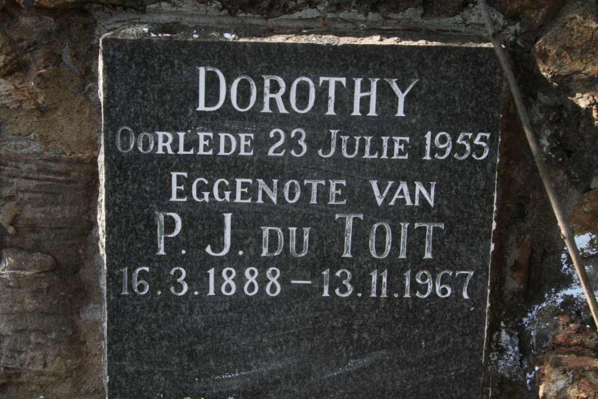 TOIT P.J., du 1888-1967 & Dorothy -1955