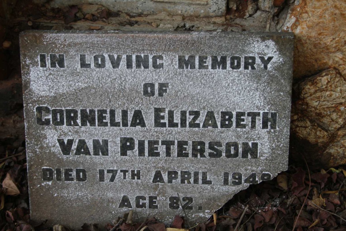 PIETERSON Cornelia Elizabeth, van -194?