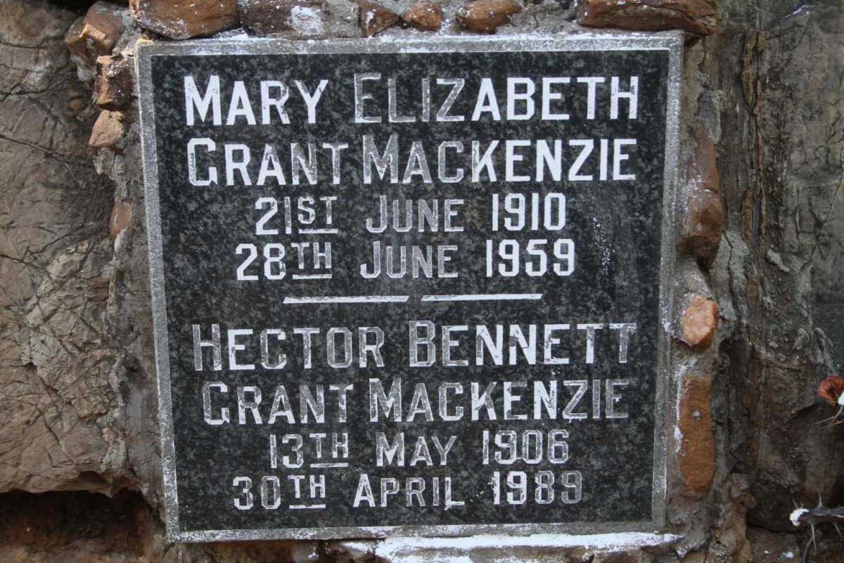 MACKENZIE Hector Bennett, GRANT- 1906-1989 & Mary Elizabeth 1910-1959
