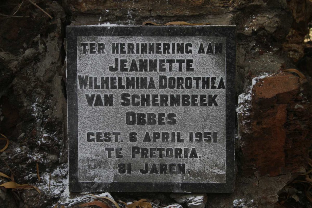 OBBES Jeannette Wilhelmina Dorothea van Schermbeek -1951