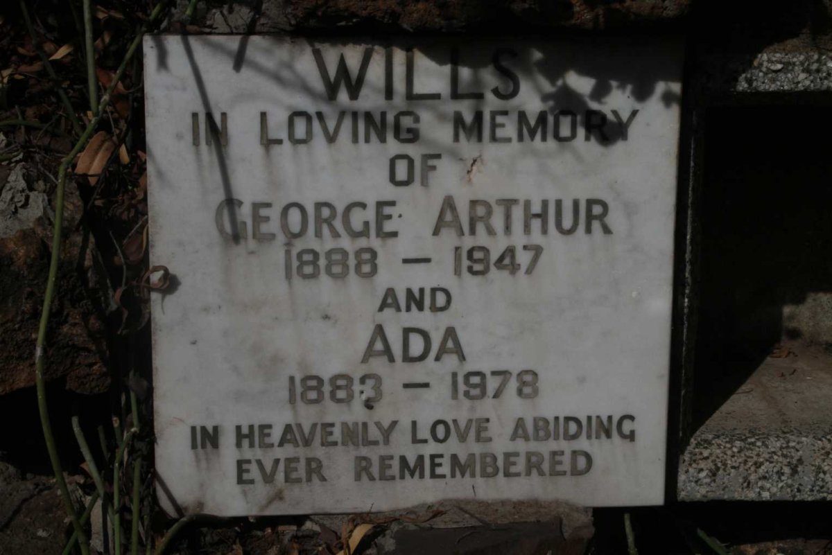 WILLS George Arthur 1888-1947 & Ada 1883-1978