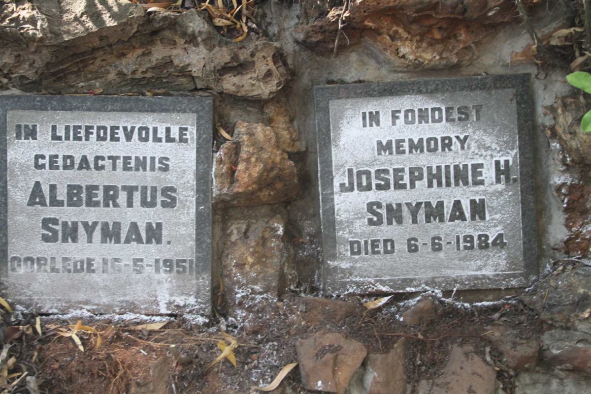 SNYMAN Albertus -1951 :: SNYMAN Josephine H. -1984