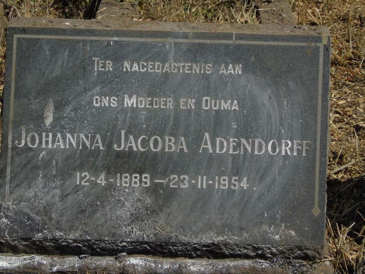 ADENDORFF Johanna Jacoba 1889-1954