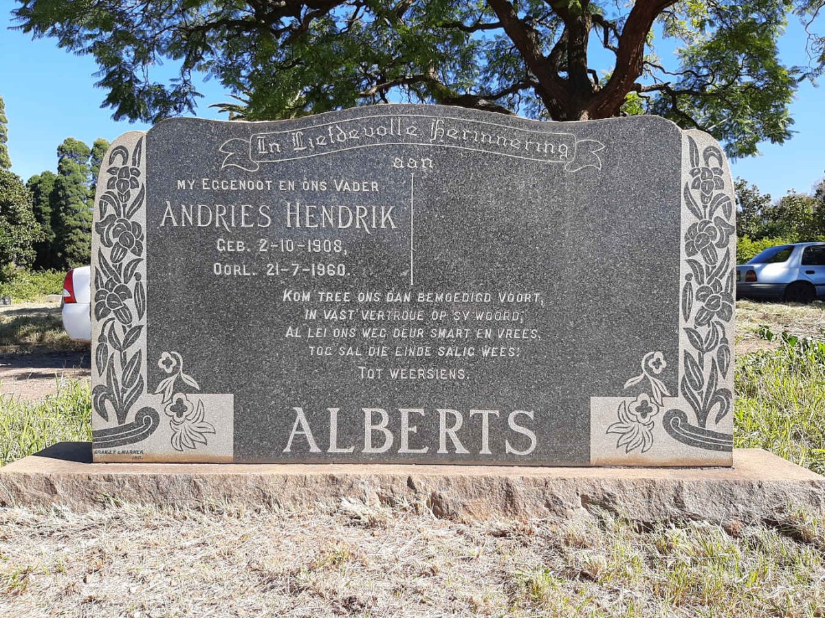 ALBERTS Andries Hendrik 1908-1960