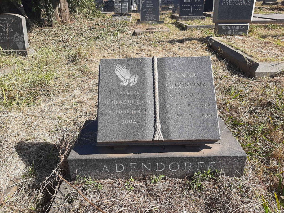ADENDORFF Anna Christina Susanna 1899-1989