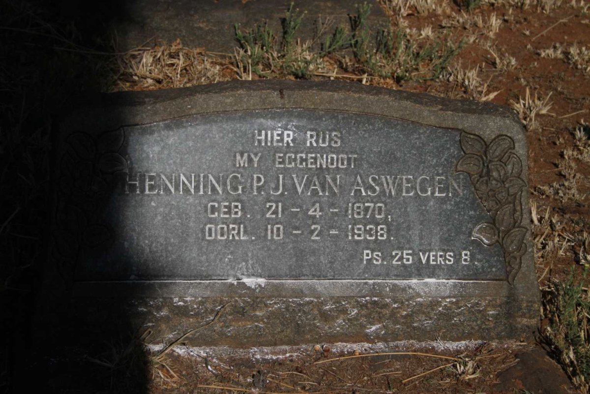 ASWEGEN Henning P.J., van 1870-1938