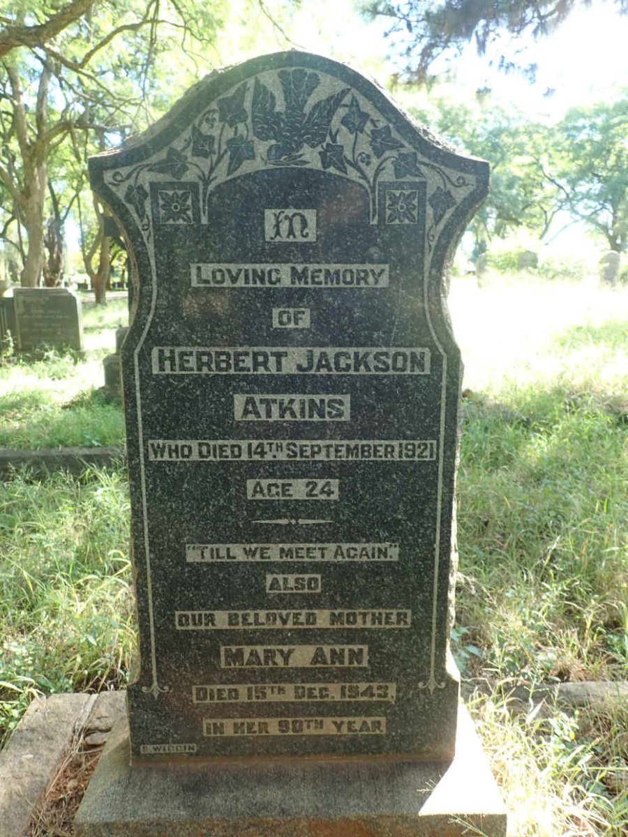 ATKINS Herbert Jackson -1921 &amp; Mary Ann -1943