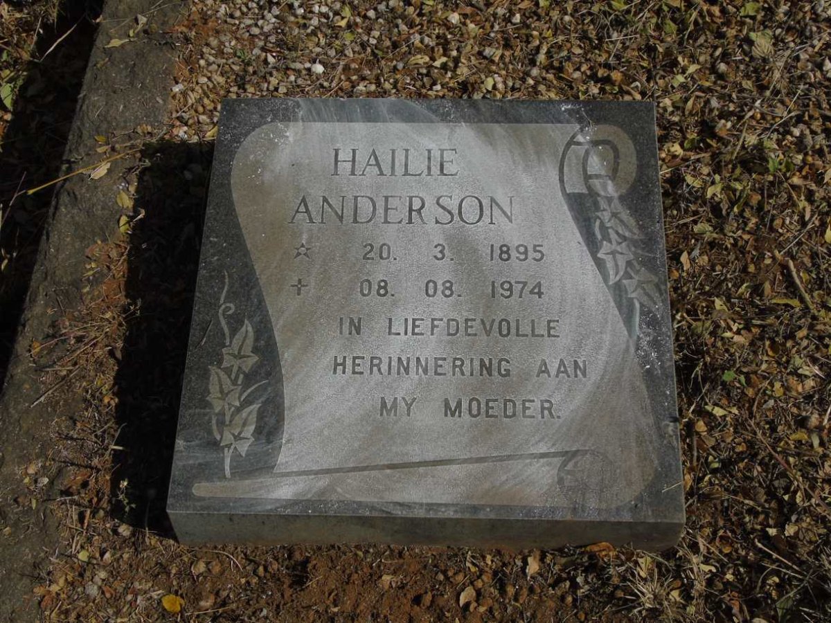 ANDERSON Hailie 1895-1974