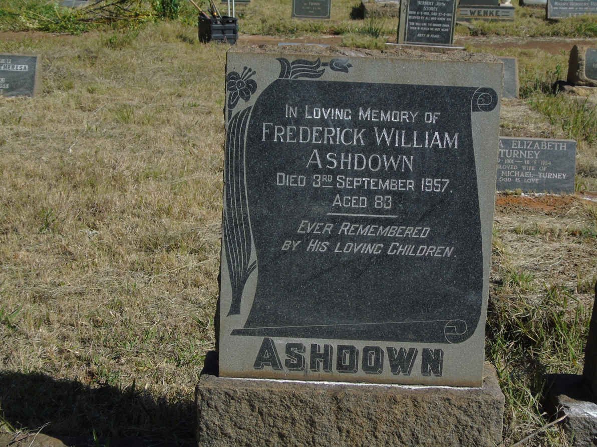 ASHDOWN Frederick William -1957