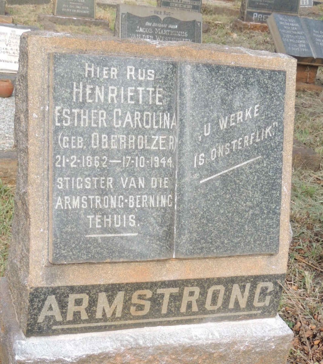 ARMSTRONG Esther Carolina nee OBERHOLZER 1862-1944