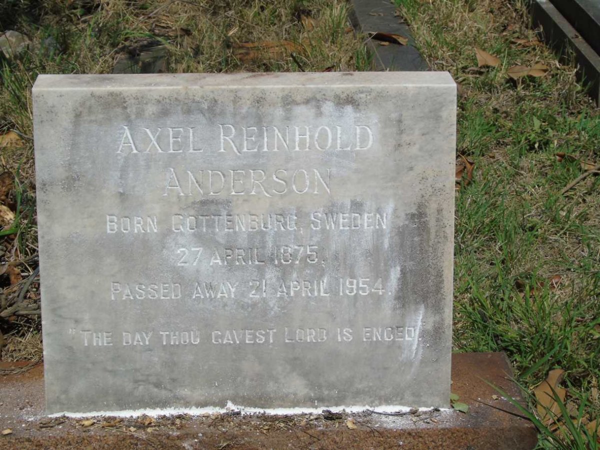 ANDERSON Axel Reinhold 1875-1954