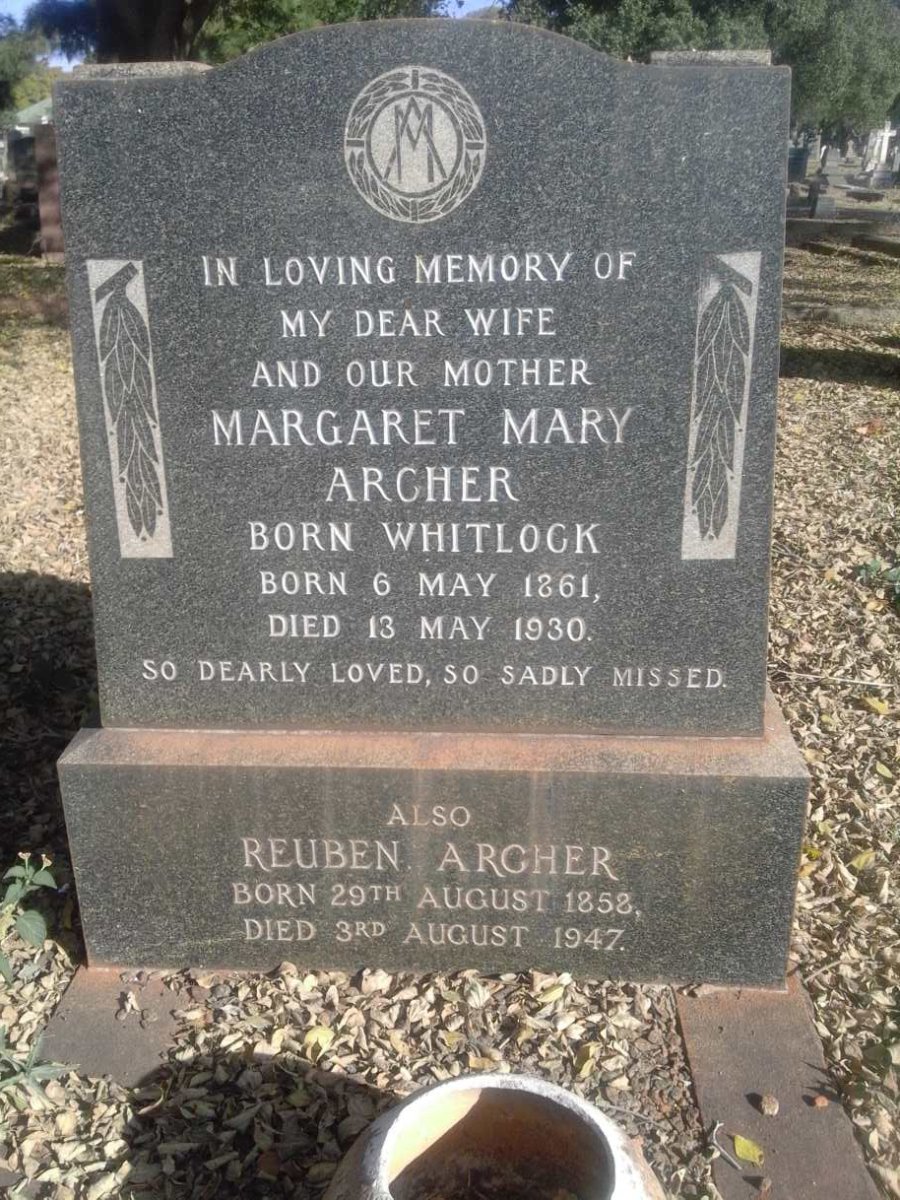 ARCHER Reuben 1858-1947 &amp; Margaret Mary WHITLOCK 1861-1930