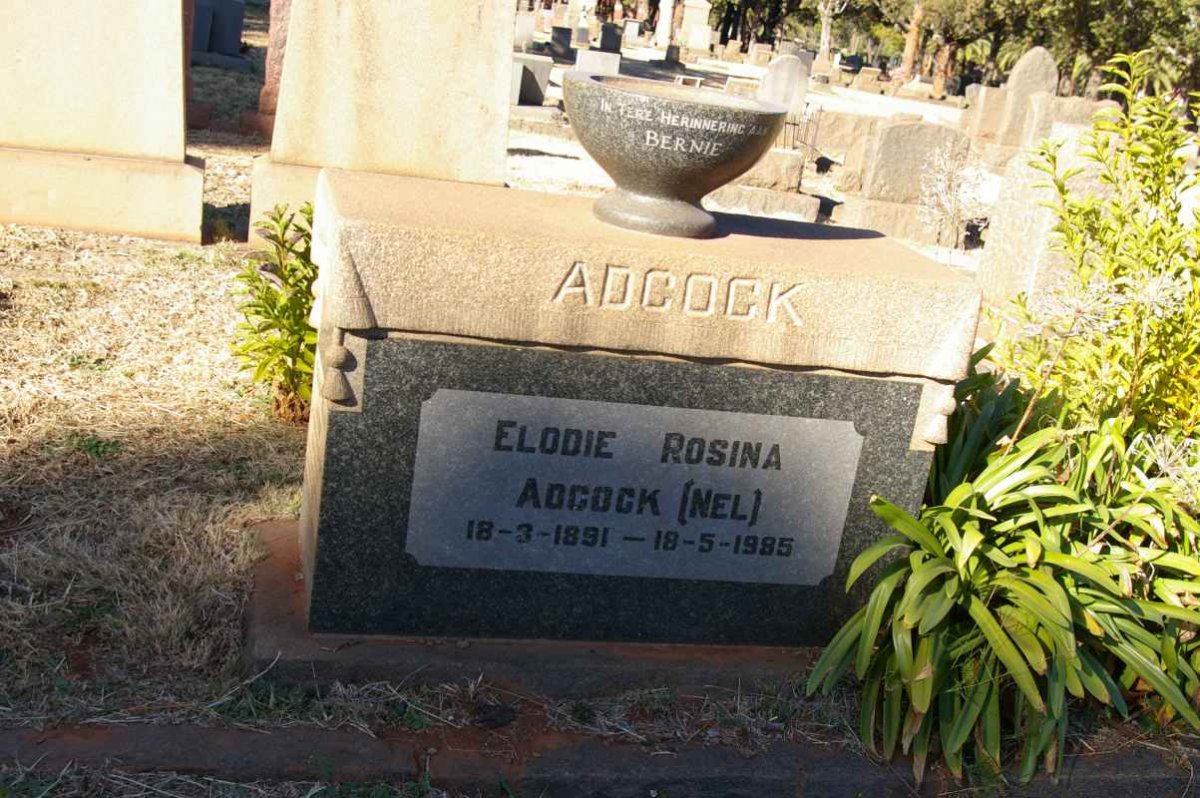 ADCOCK Elodie Rosina nee NEL 1891-1985