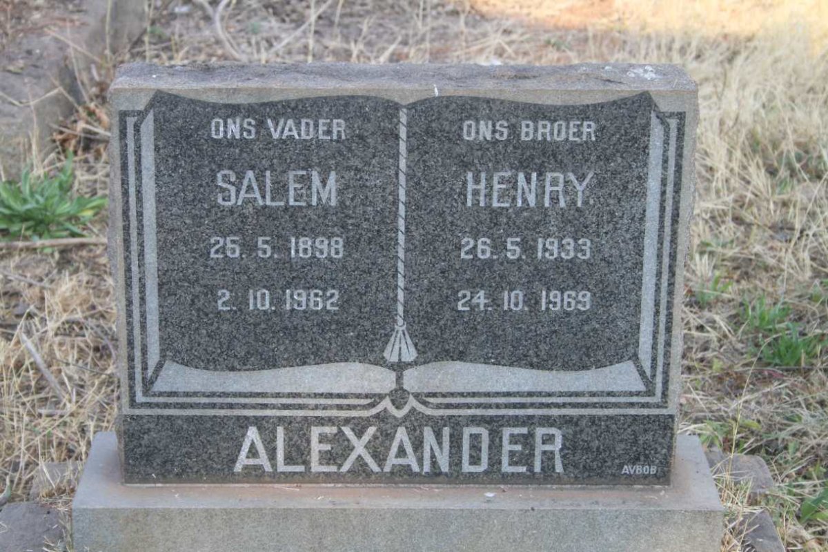 ALEXANDER Salem 1898-1962 ::: ALEXANDER Henry 1933-1969
