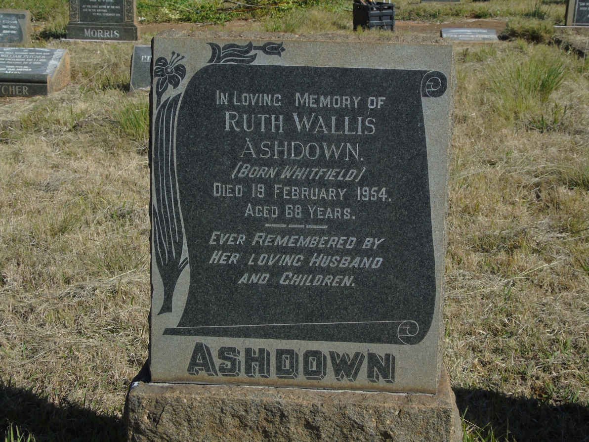 ASHDOWN Ruth Wallis nee WHITFIELD -1954