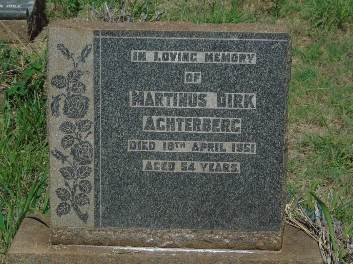 ACHTERBERG Martinus Dirk -1951