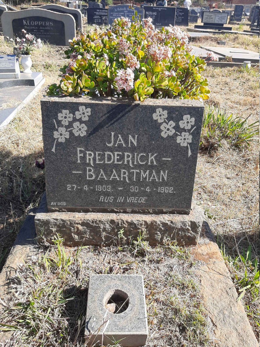 BAARTMAN Jan Frederick 1903-1962