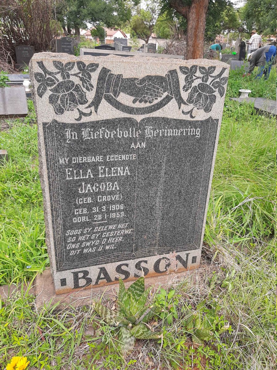 BASSON Ella Elena Jacoba nee GROVE 1906-1959