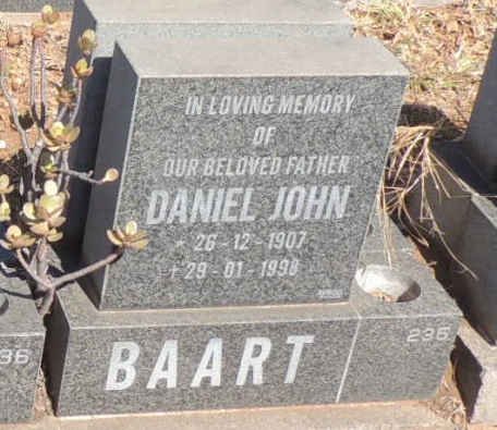 BAART Daniel John 1907-1998