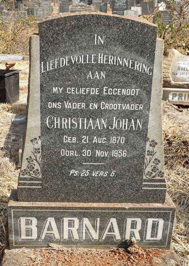 BARNARD Christiaan Johan 1870-1956