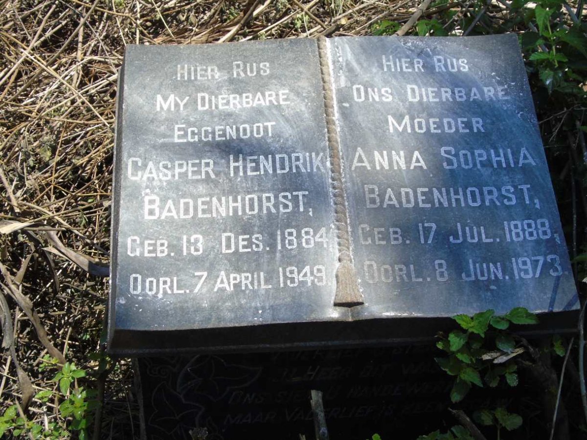 BADENHORST Casper Hendrik 1884-1949 & Anna Sophia 1888-1973
